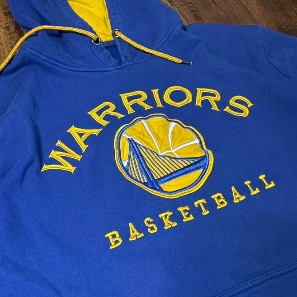 NBA Golden State Warriors Streetwear Sportswear Mens XXL Blue Embroidered Hoodie - Picture 2 of 6
